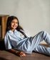 Kids Unisex Sheep Pjs Set Light Blue Stripes Buttoned shirt + Pants